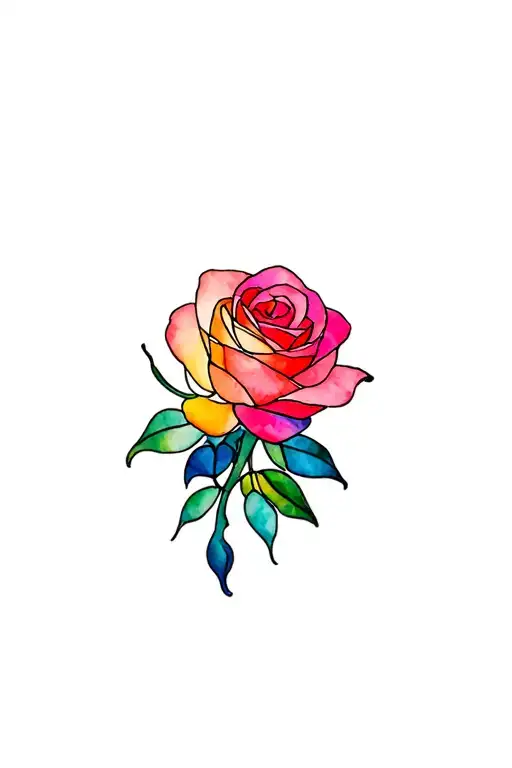 Stained Glass Rose