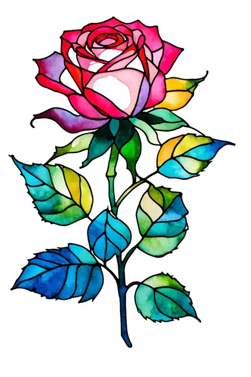 Stained Glass Rose