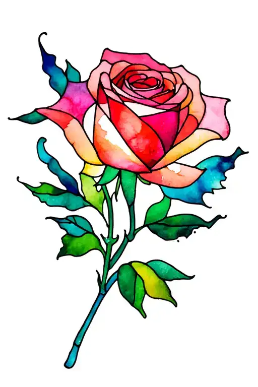 Stained Glass Rose