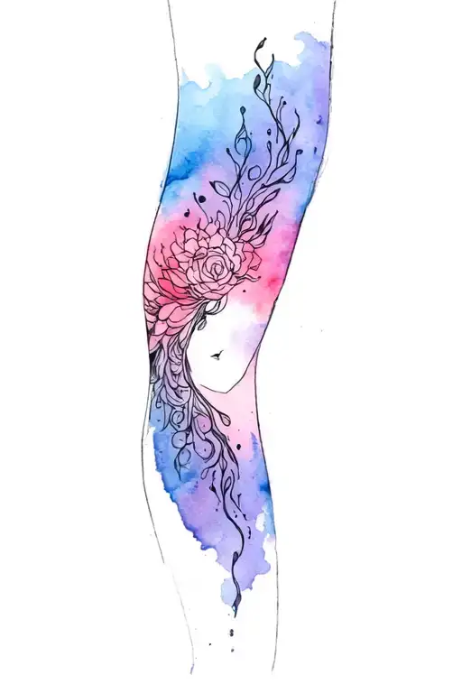 Gemini Knee Tattoo Design