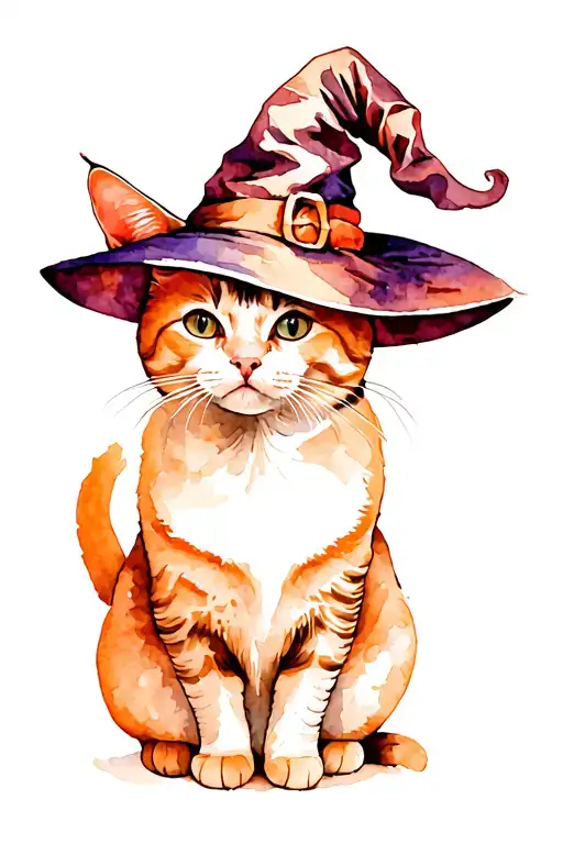 Cat Wearing A Witch Hat