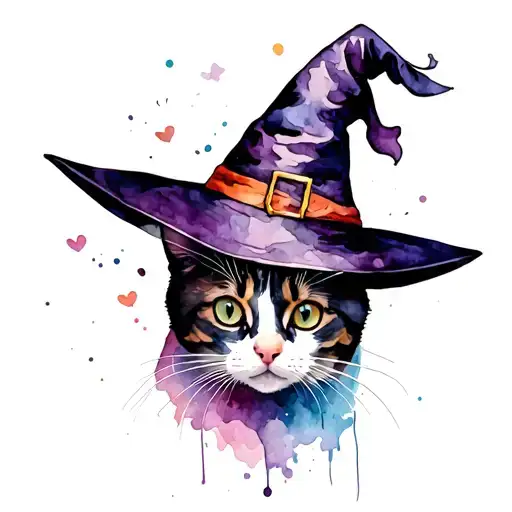 Cat Wearing A Witch Hat