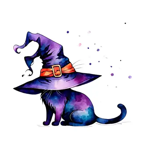 Cat Wearing A Witch Hat
