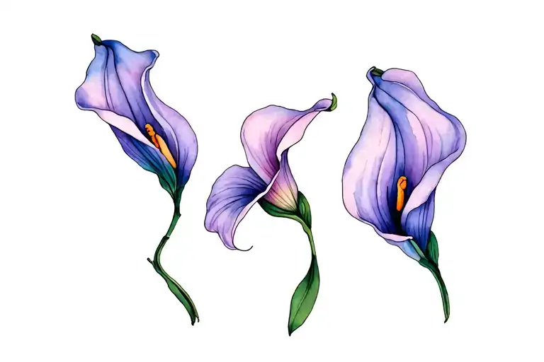 Three Cala Lily Flowers