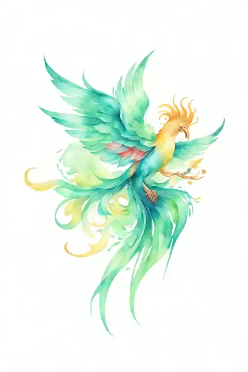 Pheonix Rising From Lotus Flower