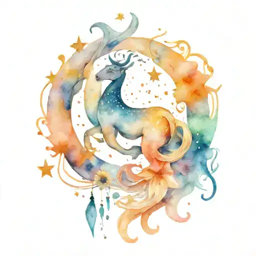 Capricorn Sun Moon Stars Representing