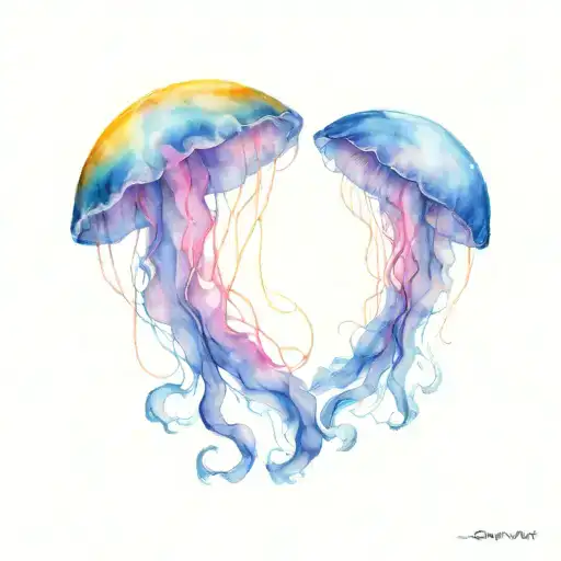 Jellyfish With Sun Rays Shining