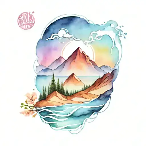 Sun Waves And Mountains