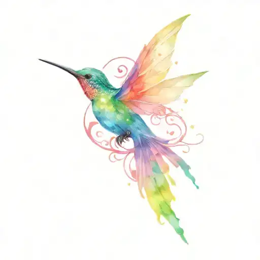 Humming Bird And Dragon Flying