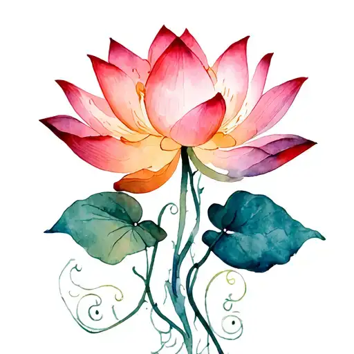 Vines Coming Up To Lotus Flower