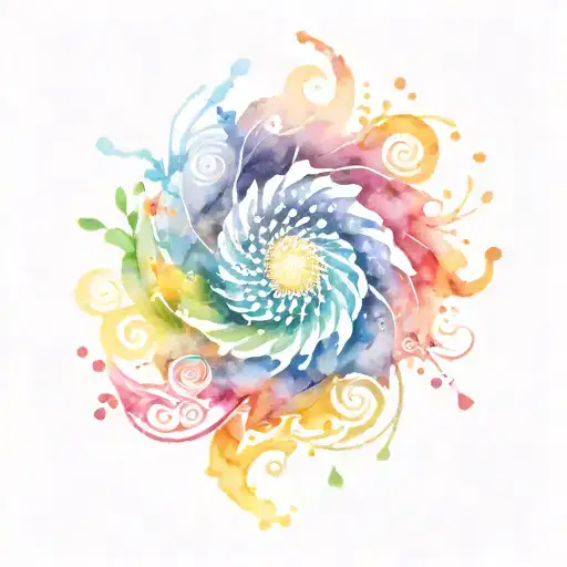 Spiral Water Splash With Sunrise