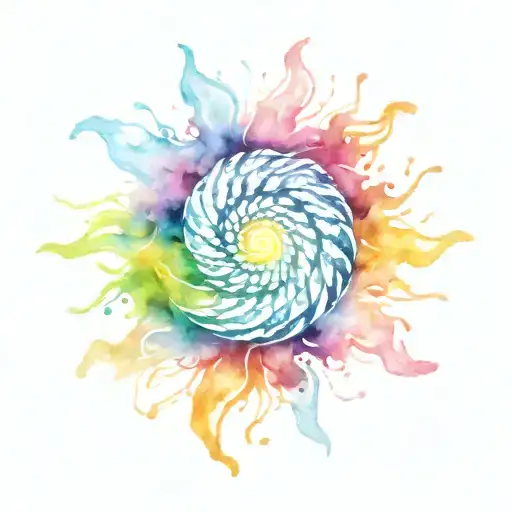 Spiral Water Splash With Sunrise