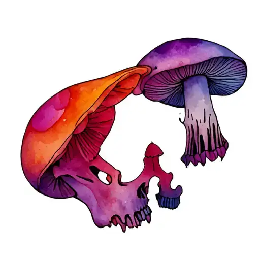 Skull Trippy Mushrooms