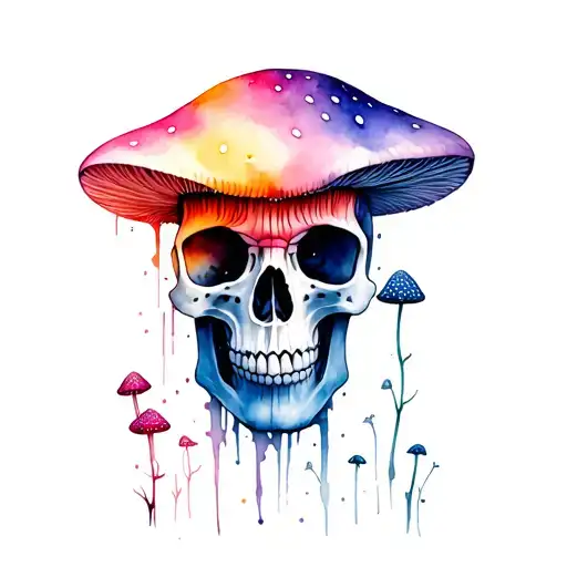 Skull Trippy Mushrooms