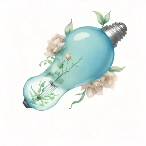 Broken Lightbulb With Flowers Growing Inside The Lightbulb