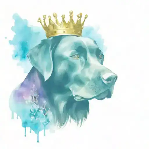 Black Lab With Jeweled Crown