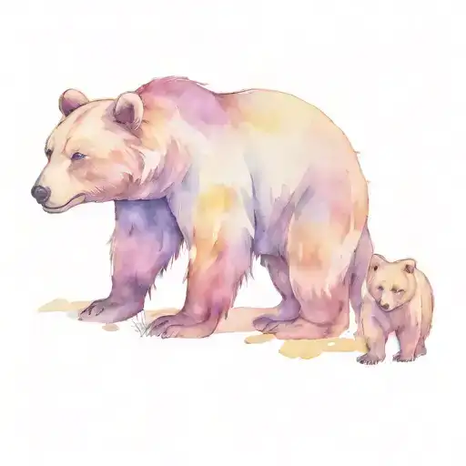 A Bear And Two Cubs