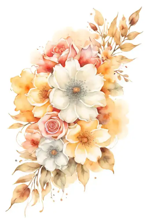 Flower Bouquet Fine Line