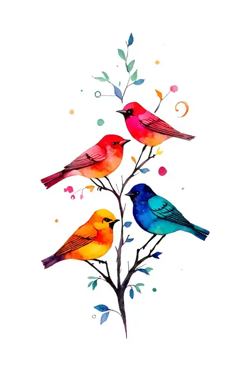 Three Little Bird Reggae Inspired Tree