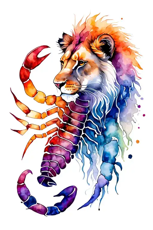 Scorpion And Lioness Merged Together