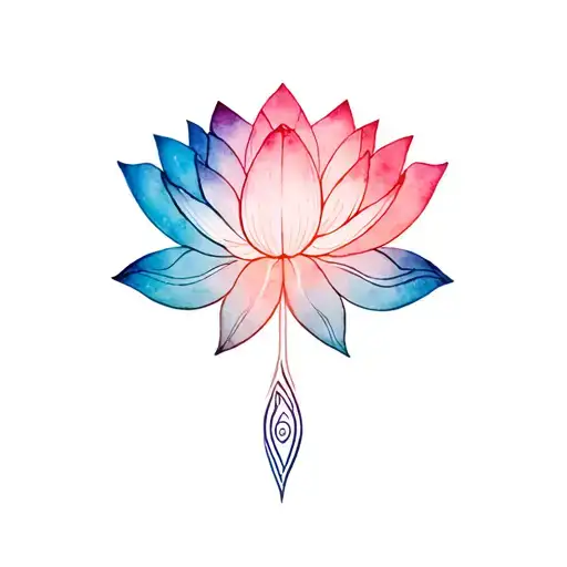 Unalome Symbol With Lotus