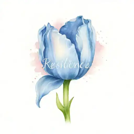 Tulip With The Word Resilience