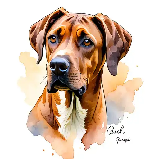 Female Rhodesian Ridgeback Dog Surrounded