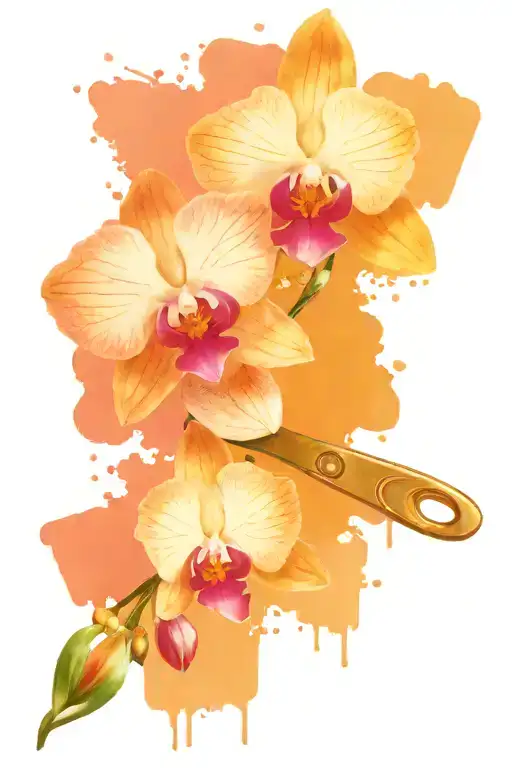 Dog Grooming Scissors And Orchids