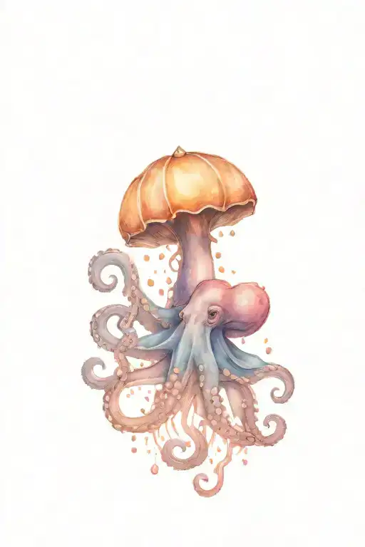 Octopus Holding Seashell Held Delicately