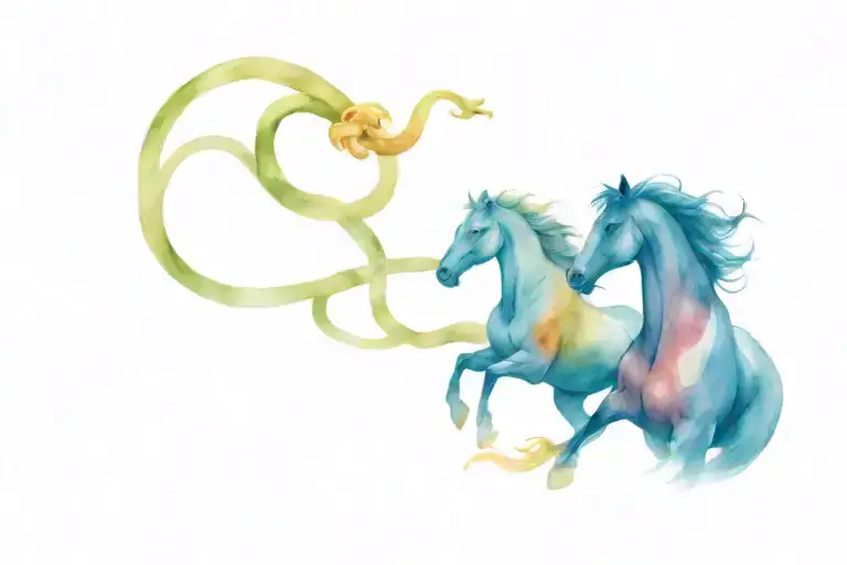 Horse Fighting With Snake