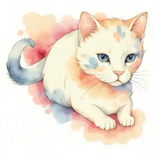 Cat Paste And Blue Spots That Pass Around