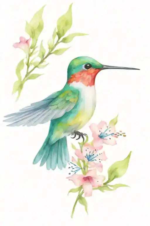 Hummingbird Surrounded By Flowers