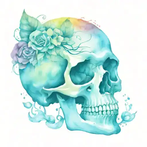 Creative Mind Open Skull Watercolor