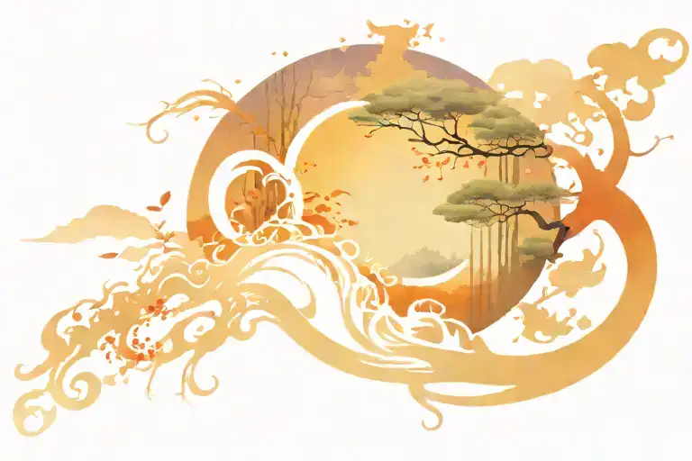 Japanese Forest River Covered In Amaterasu Flames On The Night Of The Sharingan Moon