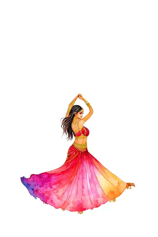 Book With Belly Dancer Gracefully Moving