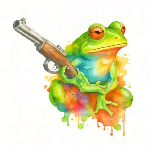 Frog Holding Gun