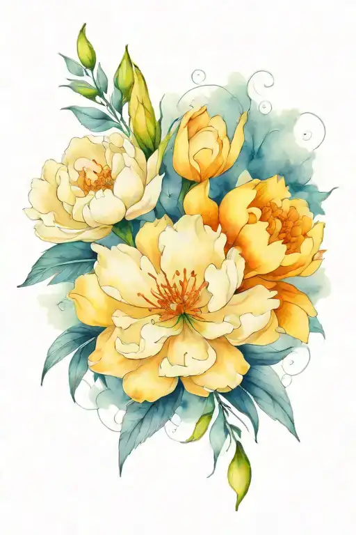 Simple Peony And Lily Bouquet