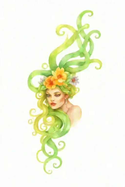Medusa With Flowers