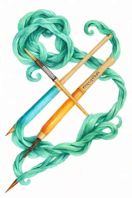 Crochet Hooks And Yarn With Fire