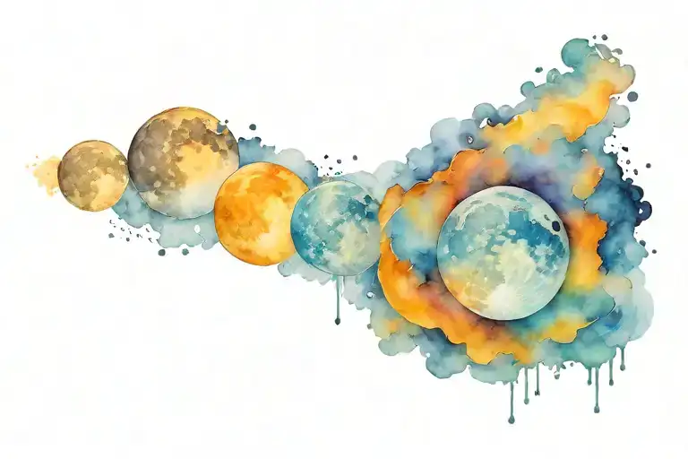 Phases Of The Moon Multicolor