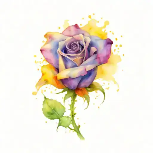 Purple Rose And Sun Shining