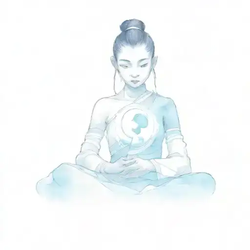 Yue From Avatar Last Air Bender W Moon Phases In Background