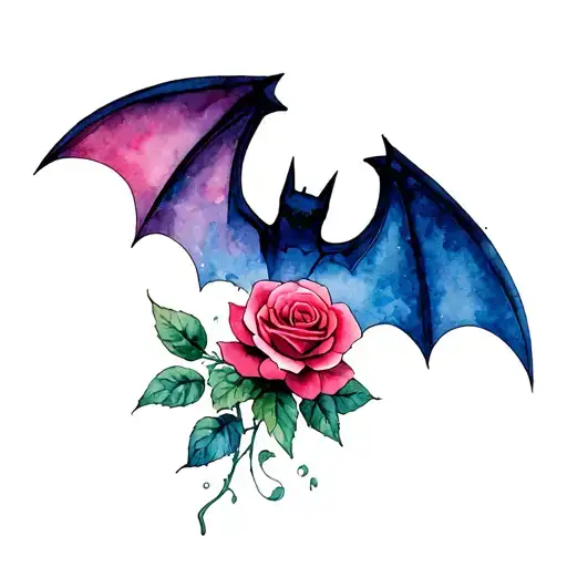 Bat Symbol And A Rose