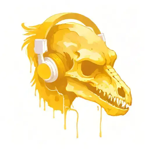 Velociraptor Skull Wearing Headphones