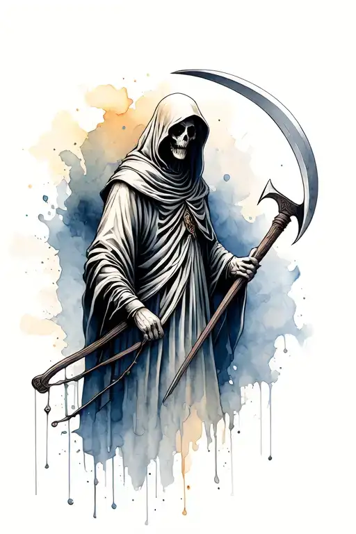 Grim Reaper Holding A Scythe
