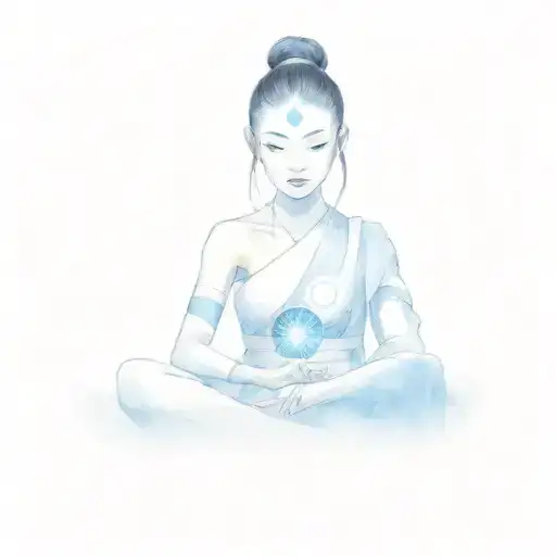 Yue From Avatar Last Air Bender W Moon Phases Behind Her