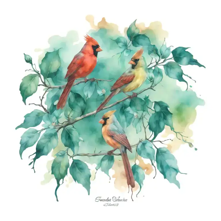 Two Cardinals Repersenting Lost Of A Loved One