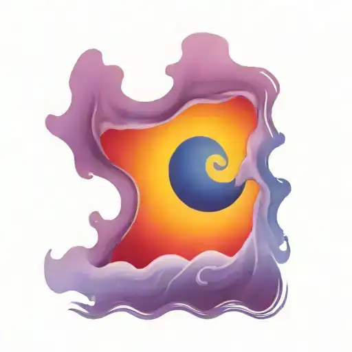 Water Splash And Ocean Sunrise With Spiral Blue Waves