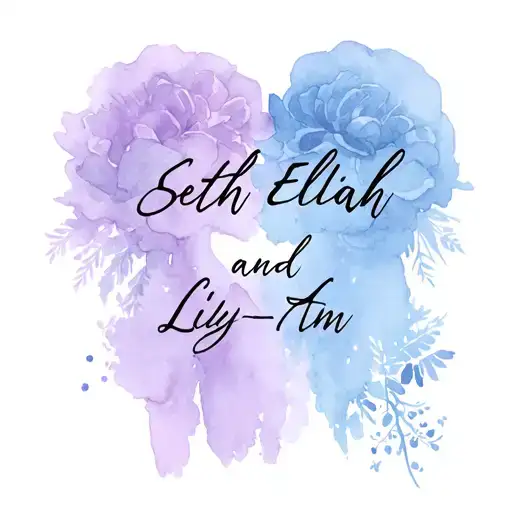 The Name Seth Elijah And Lily-ann With Fine Line