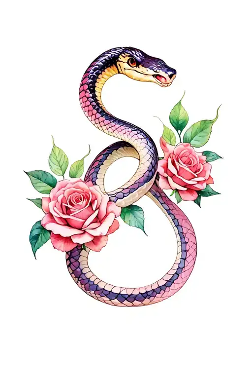 Snake And Roses